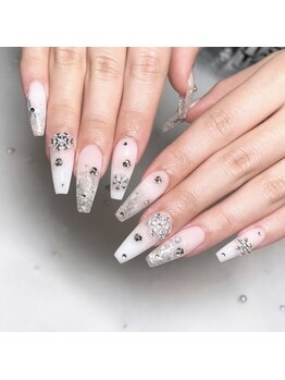雪の結晶ホワイトネイル☆
