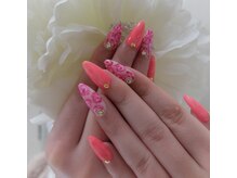 ネイルサロンミキ 横浜(MIKI)/スカルプ★ゴージャス花ピンク