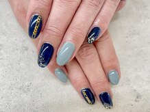 ネイルサロン ドゥ(Nail Salon Doux)/(垣内)ネイビーネイル