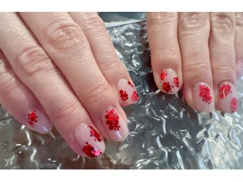 ネイルサロン リスタ(Rista)/春　ホロ　クリア　シンプル