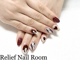 バレンタインネイル