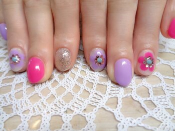 アミュリー ネイル アトリエ(Amury nail atelier)/ポップフラワー♪