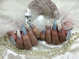 【Miyu】水色冬ネイル