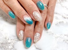 ノアブルーバードネイルズ(Noah' bluebird .nails)/海に似合う手書きアート