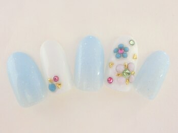 ネイルサロン ロゼオ(Nail salon Roseo)/■渋谷>7990円/カラフルフラワー