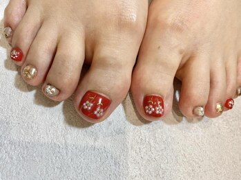 ニキ ヘアー ネイル(niki hair nail)/フットパールフラワー