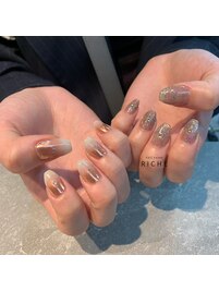 ミラーグラデーションネイル