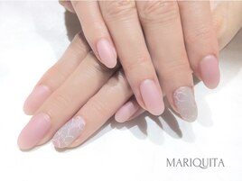 春くすみピンク☆手書きフラワー