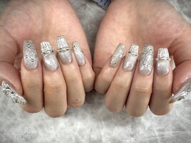 雪の結晶×ツイード冬ネイル☆
