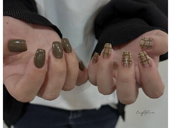 ネイルサロン ティフィン(tiffin)/~オリーブカラーチェック~