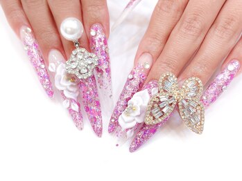 長さ出しジェル★3Dフラワー