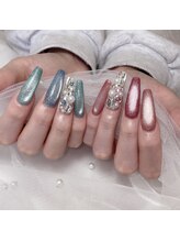 カプチーノ(cappuccino)/ド派手アシメネイル