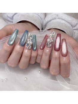 カプチーノ(cappuccino)/ド派手アシメネイル