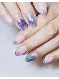 紫陽花ネイル