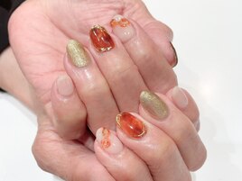 秋カラーべっ甲秋色ネイルミラー