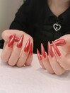 メタリックレッドネイル
