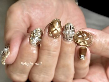 リライトネイル(Relight nail)/キルティング×ツイード