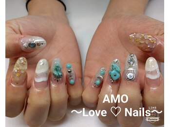 アモ ラブネイルズ(AMO Love nails)/スカルプデザイン/summer