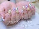 蝶々ネイル　長さだし