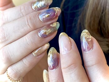 エリーネイル(ellie Nail)/ステンドガラス風　ニュアンス