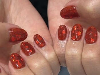 ハートホロ　バレンタインネイル