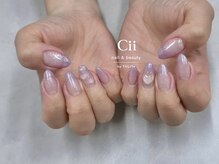 シー(Cii)の雰囲気（sheer purple × white glitter × clear heart）