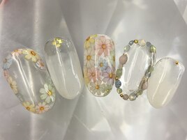 パステル押し花ネイル￥8200