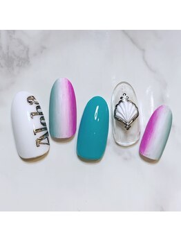 アラ ウィー ナッティー ネイル 北千住店(Aala wi Natty nail)/Aloha"green×purple"