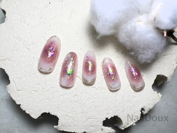 ネイル ドゥ 岡山駅前店(Nail Doux)/きらきらふんわりチークネイル