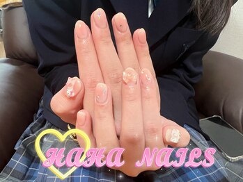 ハハ(HAHA)/kittyテーマチークネイル