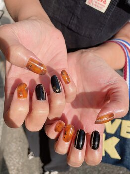 ベッコウパラジェル冬ネイル