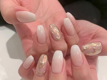 アイスタジオ アンド ダブルネイル 河原町店(EYE STUDIO&W NAIL)/ワンカラーフレンチネイル河原町