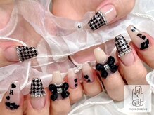 ネイルズガッシュ 大森駅前店(NAILs GUSH)/千鳥格子/リボン/フレンチ