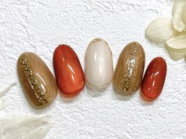 秋ネイル銀座フィルイン