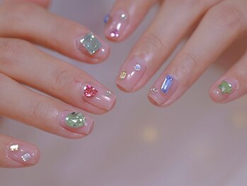 幻之花ネイルの写真/【やり放題¥12980】雑誌/SNSで話題のデザインも◎カラー×パーツを組合せて貴方だけの理想の指先を楽しんで