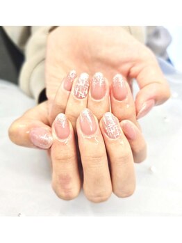 ~ピンク×ツイードネイル~