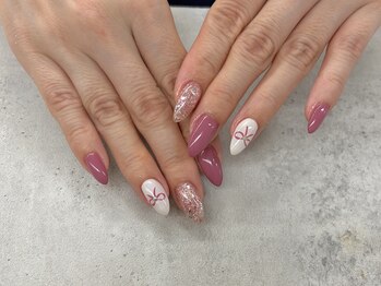 ネイルサロン ドゥ(Nail Salon Doux)/【ほり】リボンネイル