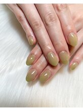 ハウオリ ネイル(Hauoli nail)/ワンカラー/くすみグリーン