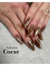 ネイルサロン クール(Nailsalon Coeur)/ブラウンマグネットネイル