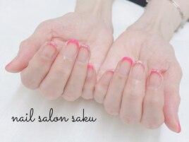 ピンクフレンチ/ラメ