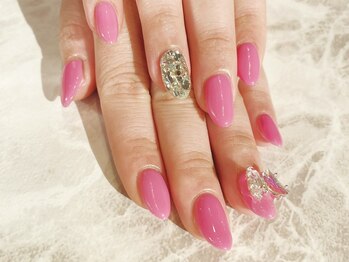 ブレスネイル(brace Nail)/ラブリーピンク×蝶