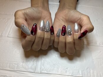 赤べっ甲ネイル