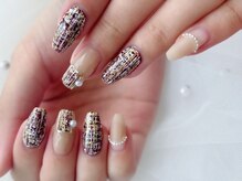 ジョアアンジェ 上本町店(joieange)/ツイードネイル　秋ネイル　冬