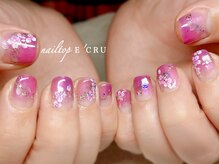 ネイルトップエクル(nail top E CRU)/夜桜ネイル
