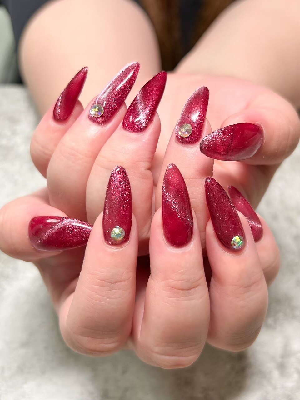 ネイルチップ‪‪❤︎‬ホワイト レッド 量産型地雷韓国ワンホン‬