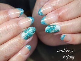 薔薇×フレンチネイル！