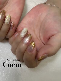 マグネット×ミラーネイル