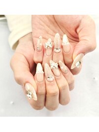 ～ピンクベージュ×冬ネイル～