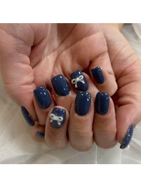 ワンカラーにリボンパーツ