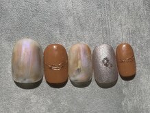 カラネイル 南森町店(calla nail)/秋・マット×ミラーアート